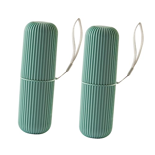HAMPPLIES 2stücke Tragbare Zahnbürsten Zahnpasta-Organizer Box Teiliges Set Multifunktionale Aufbewahrungslösung Für Reisen Camping Und Alltag Grün Mit Praktischer von HAMPPLIES