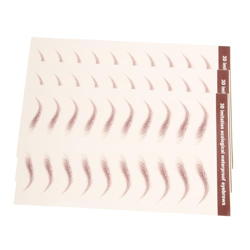 HAMPPLIES 3 Blätter Augenbrauen Aufkleber Wassertransfer Langlebige Hautfreundliche Simulation für Natürlich Aussehende Brauen Schnell Anzubringen Wasserfest für Make Up Anwendungen von HAMPPLIES