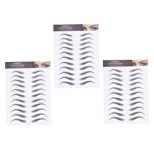 HAMPPLIES 3 Blätter Wasserdichte Augenbrauen Aufkleber Realistische Augenbrauen Tattoos Einfach Anzuwenden von HAMPPLIES