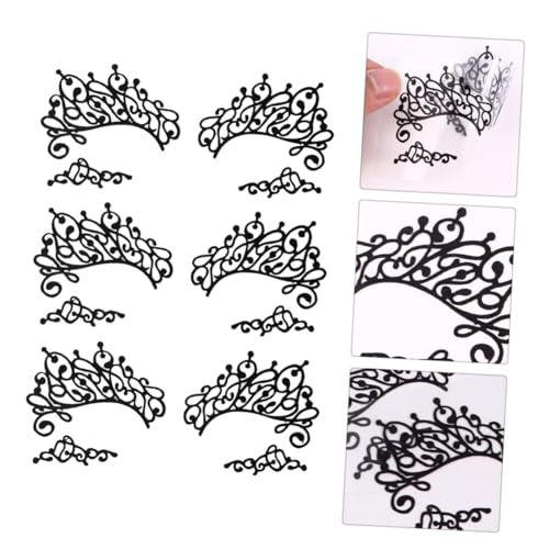 HAMPPLIES 3 Paare Dramatische Eyeliner Sticker aus Spitzenstoff Wasserfest und Schweißresistent Temporäre Augen tattoos für Maskenbälle Halloween Cosplay und Party make up von HAMPPLIES