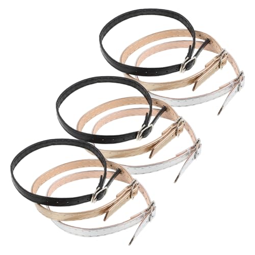HAMPPLIES 3 Paare Verstellbare Abnehmbare PU Knöchelriemen Rutsch Schuhbänder für Damen High Heels und Sandalen Modische Komfortable Ersatz und Verlängerungsriemen in Gold Silber Schwarz von HAMPPLIES