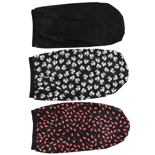HAMPPLIES 3 STÜCKE Satin Schlafhauben mit Elastischem Band Krempe Langes Design für Haarschutz Geeignet für Frauen mit Lockigem oder Langem Haar Verhindert Haarausfall und Schützt Frisur von HAMPPLIES