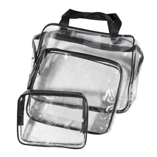 HAMPPLIES 3 STÜCKE Teiliges Wasserdichtes Make Up Taschen Transparent PVC Kosmetiktasche Groß für Reisen Kulturbeutel mit Reißverschluss für Damen und Herren Robust und Vielseitig von HAMPPLIES