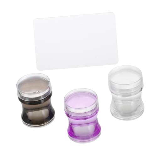 HAMPPLIES 3 Sätze Nagelstempel Salon Nail Stamper Silikon Maniküre Stempel mit Schaber für DIY Nageldesign French Pediküre Fingernägel Nail Art Tool Langlebig und Zufällige Zufällige Farbe von HAMPPLIES