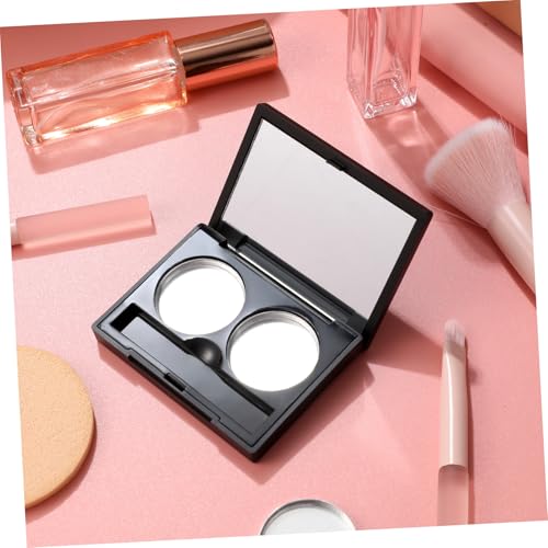 HAMPPLIES 3 Sätze Teiliges Lidschatten Etui Leere Kompakte Doppelbox mit Fächern Schwarze Aufbewahrung für Puder Vielseitig für Mädchen Tragbar und Auslaufsicher für Reise und Alltag von HAMPPLIES