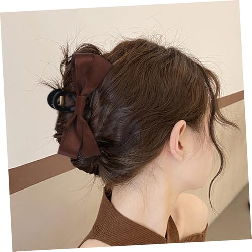 HAMPPLIES 3 Stck Teiliges Haarklammern mit Schleifen design Große Haarklammern für Frauen Stabile in Schwarz Dunkelbraun und Khaki Praktische Haar accessoires für Mädchen und Alltag von HAMPPLIES