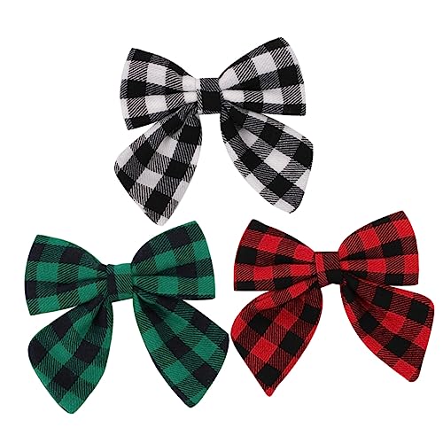 HAMPPLIES 3 Stücke Karierte Haarspangen für Mädchen Dekorative Haarklammern mit Schleifen Leicht Haarschonend für Geburtstage und Feiern Kinder Haaraccessoires von HAMPPLIES