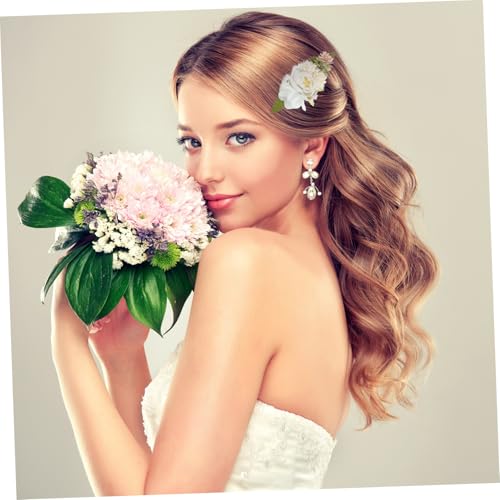 HAMPPLIES 3 Stück Floraler Haarkamm Weißer Brautschmuck mit Künstlichen Blumen Eleganter Haarschmuck für Braut Brautjungfer und Festliche Anlässe Einfach Anzubringen und Stilvoll von HAMPPLIES