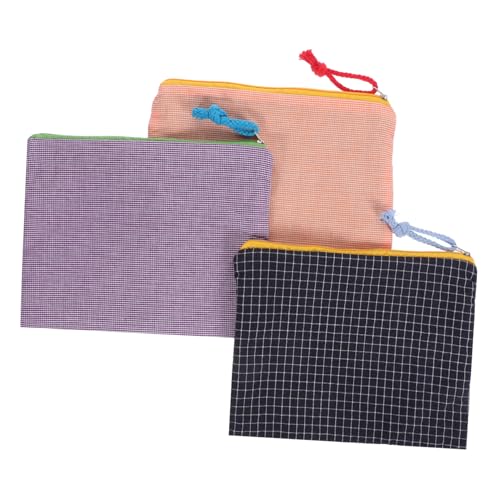 HAMPPLIES 3 Stück Kosmetiktasche Tragbar mit Reißverschluss Große Multifunktionale Schminktasche für Damen Leichtes Reise Organizer Orange Blau und Violett Kompakt und Vielseitig für von HAMPPLIES