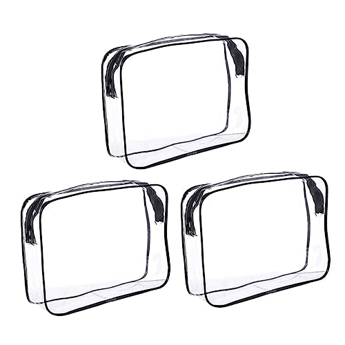HAMPPLIES 3 Stück PVC Kosmetiktasche wasserdichte Transparente Makeup Organizer mit Großem Stauraum für Pflegeprodukte für Reisen und Unterwegs von HAMPPLIES