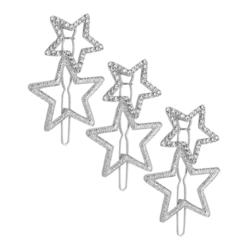 HAMPPLIES 3 Stück Strass Haarspangen mit Funkelnden Sternen Dekorative Haarklammern für Damen Langlebige Haarclips mit Glitzer Geeignet für Partys Hochzeiten und Alltag Stylische Haar von HAMPPLIES