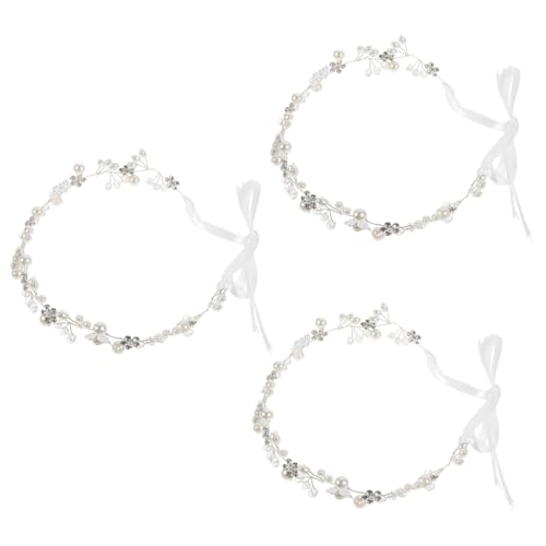 HAMPPLIES 3 Stück Teiliges Braut-haarband aus Silberfarbenem Strass für Damen und Mädchen Verstellbarer Haarschmuck für Hochzeit Abschlussball Gartenparty und Festliche Anlässe von HAMPPLIES