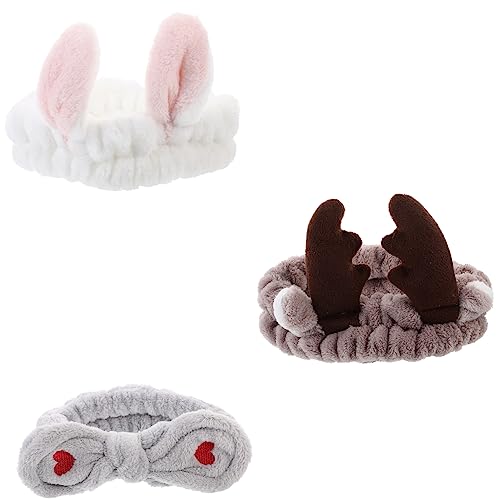 HAMPPLIES 3 Stück Teiliges Damen Stirnband Set Elastisch Weich für Gesichtswäsche Make Up Spa Kopfband Vielseitig Dehnbar Modisch Bequem Haarschäden von HAMPPLIES