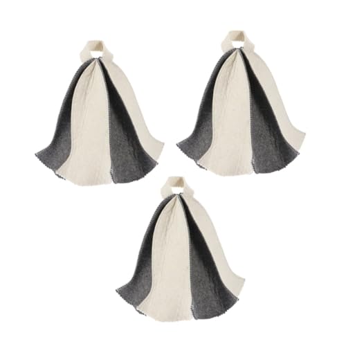 HAMPPLIES 3 Stück Teiliges Dicke Filz Saunahüte für Frauen Hitzeschützende Wiederverwendbare Sauna Mützen Geeignet für Dampfbad und Bad mit Praktischem Aufhänger von HAMPPLIES