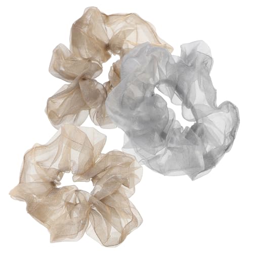 HAMPPLIES 3 Stück Teiliges Elastische Haargummis mit Glitzereffekt Weiche Leichte Haarschleifen für Damen und Mädchen Dehnbar Bequem Modischer Haarschmuck für Alltag und Freizeit von HAMPPLIES