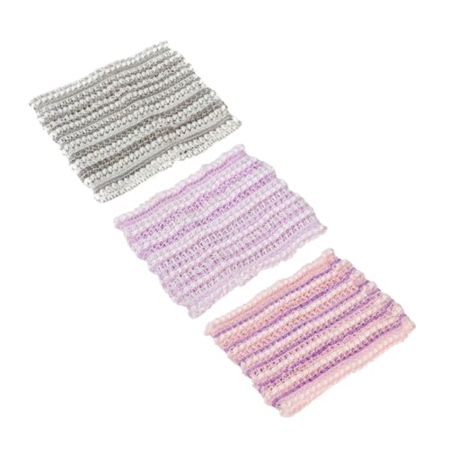 HAMPPLIES 3 Stück Teiliges Elastisches Mesh Stirnband für Damen und Herren zum Waschen von Gesicht und Abschminken Hautfreundlich Wiederverwendbar Passend für Spa Dusche und Zufällige Farbe von HAMPPLIES
