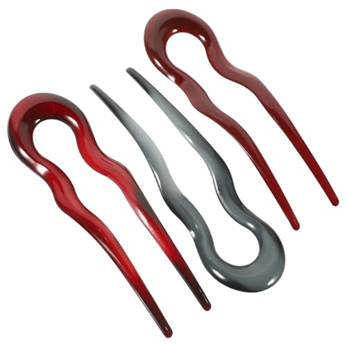 HAMPPLIES 3 Stück Teiliges Französisches U förmiges Haarschmuck Langlebigem PC material Rutschfeste Haarnadeln für Damen Leichte Styling hilfen für Feste Hochsteckfrisuren Elegant und von HAMPPLIES