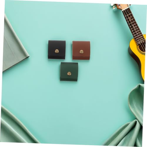 HAMPPLIES 3 Stück Teiliges Gitarren-Plektrum-etui aus Pu-Leder Faltbarer Pick Organizer mit Fächern Tragbare Pick-Aufbewahrungstasche für Akustik Robust und Kompakt von HAMPPLIES