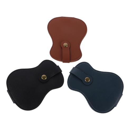 HAMPPLIES 3 Stück Teiliges Gitarrenplektrum Etui Pu-Leder Aufbewahrungstasche mit Großem Fassungsvermögen Kratzfeste Pick Organizer Hülle für Akustik Tragbarer Pick Halter für Musiker von HAMPPLIES