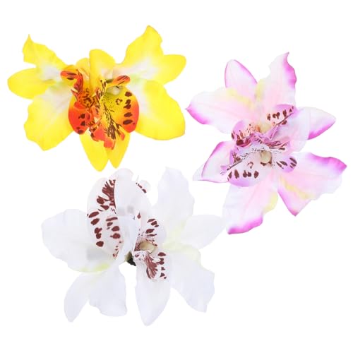 HAMPPLIES 3 Stück Teiliges Große Orchideen Haarspangen Haarschmuck für Frauen und Mädchen Langlebig Leicht Modisch Geeignet für Alltag Hochzeit Party Geschenk von HAMPPLIES