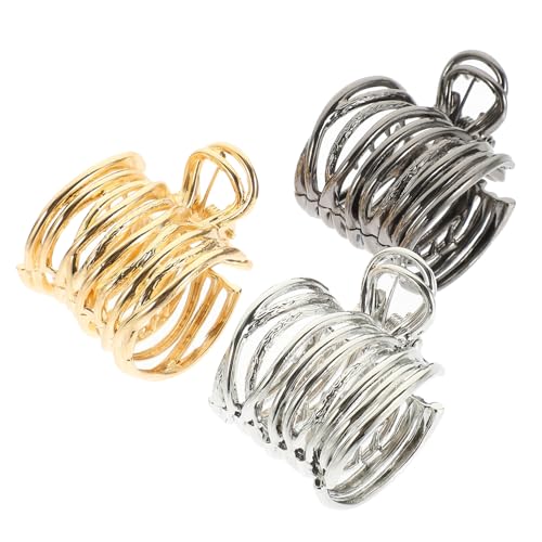 HAMPPLIES 3 Stück Teiliges Haarklammer für Dicken Haar Ponytail Haarklammer Halter Modische Haarklammern in Gold Silber Schwarz für Frauen und Mädchen Geeignet für Alltag und Besondere von HAMPPLIES