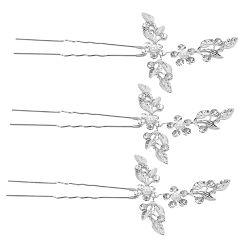 HAMPPLIES 3 Stück Teiliges Haarschmuck Funkelnden Glitzer haarstäbchen U förmige Haarnadeln für Mädchen Glatte Oberfläche Robustes Metall für Hochsteckfrisuren und Festliche Anlässe von HAMPPLIES