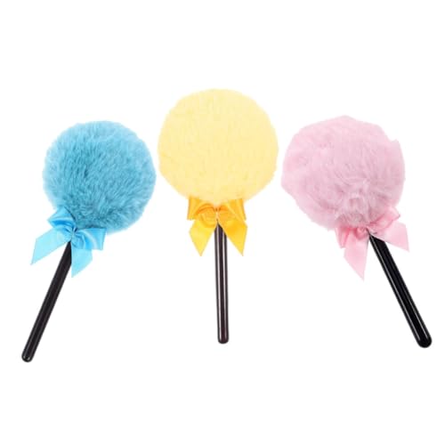 HAMPPLIES 3 Stück Teiliges Puderquaste mit Langem Griff Weiche Flauschige Kosmetikpuderquaste für Präzise und Sparsame Make up anwendung Geeignet für Losen Puder Makeup Brush für Frauen von HAMPPLIES