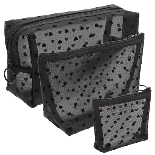 HAMPPLIES 3 Stück Teiliges Reise Kosmetiktaschen Transparent mit Reißverschluss Große Kapazität Langlebig Leicht Vielseitig Sichtbare Schminktasche für Damen und Herren für Reisen und von HAMPPLIES