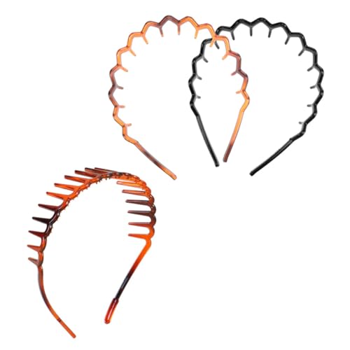 HAMPPLIES 3 Stück Teiliges Rutschfeste Haarkämme mit Zähnen Leichte Sport Haarbänder für Damen und Herren Geeignet für Lange Lockige und Glatte Haare bei Outdoor Aktivitäten und Alltag von HAMPPLIES