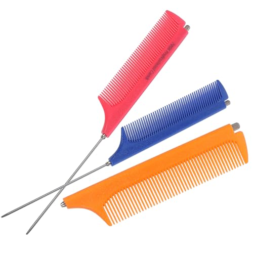 HAMPPLIES 3 Stück Teiliges Starker Dehnbarer Stahl Zeigekamm mit Spitzem Ende Professioneller Friseurkamm für Damen und Herren Vielseitig für Salon Styling und Haarschnitt Zuhause Geeignet von HAMPPLIES
