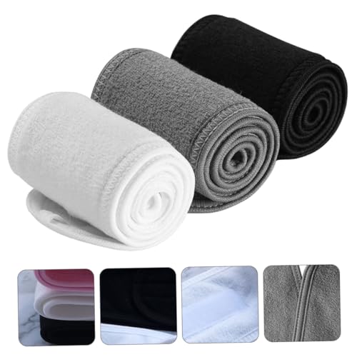 HAMPPLIES 3 Stück Teiliges Verstellbares Haarband für Frauen Saugfähig und Langlebig für Make Up Duschen und Sport Waschbar und Bequem in Klassischem Design von HAMPPLIES