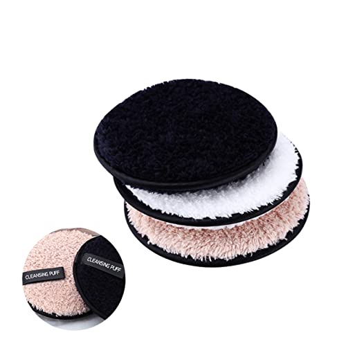 HAMPPLIES 3 Stück Teiliges Waschbares Abschminkpad Doppelseitige Mikrofaser Gesichtsreinigungspads Weiß Kaffee und Schwarz Effektive Make Up Entferner für Hauttypen von HAMPPLIES