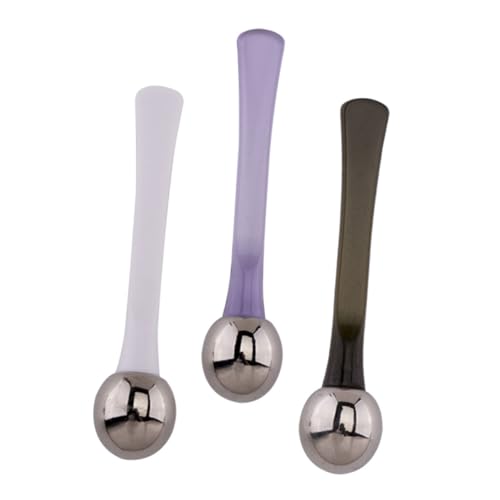 HAMPPLIES 3 Stück Teiliges Zinclegierung Massagewerkzeug Gesicht Löffel Creme Spatel für Augenpflege Fördert Verhindert Cremekontamination Geeignet für Zuhause und Kosmetikstudio von HAMPPLIES