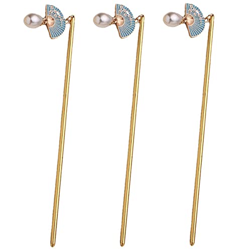 HAMPPLIES 3 Stück Vintage Chinesische Haarnadel Haarschmuck für Damen Robuste Metall Haarstäbchen für Hochsteckfrisuren und Tägliches Styling für Lange Haare und Besondere Anlässe von HAMPPLIES
