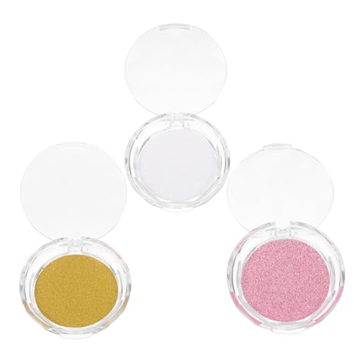 HAMPPLIES 3 Stück Wimpern Aufbewahrungsboxen Wimpern Etuis Transparente Schminkbehälter mit Glitzerboden Praktische Organizer für Reisen und Zuhause von HAMPPLIES