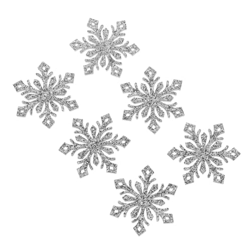 HAMPPLIES 30 Stück Teiliges Schneeflocken Haarschmuck Glänzend Silberfarbene DIY Haarklammern Zubehör für Weihnachtsdeko und Kreative Haar Accessoires Vielseitig Verwendbar von HAMPPLIES