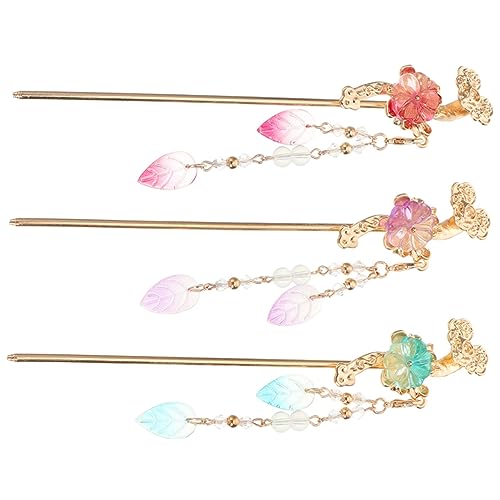 HAMPPLIES 3stücke Antike Blume Haar Stick Mit Quaste Für Frauen Japanische Haarnadel Im Vintage-stil Chinesische Haaraccessoires Für Verschiedene Frisuren Und Anlässe von HAMPPLIES