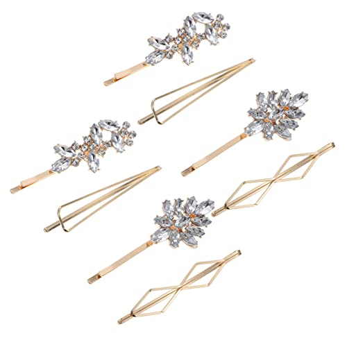 HAMPPLIES 4 Paare Haarklammern mit Strasssteinen Teiliges Set Geometrische Bobby Pins für Damen Stilvoller Hochzeitsschmuck Vielseitig für Alltag und Festliche Anlässe Passend für von HAMPPLIES