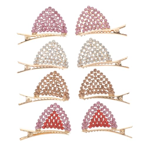 HAMPPLIES 4 Paare Katzenohren Haarnadeln mit Strass Glitzernde Haarspangen für Damen für Cosplay Halloween und Partys Weiß Champagner von HAMPPLIES