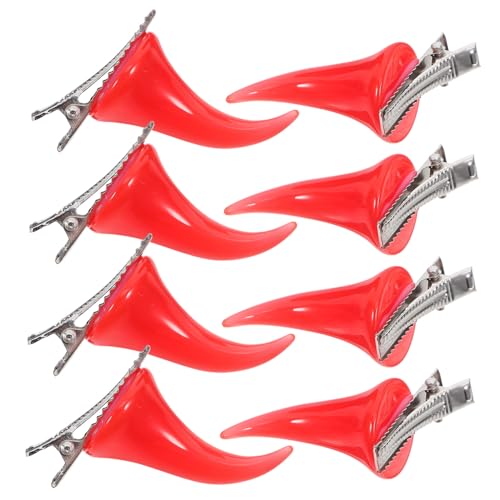 HAMPPLIES 4 Paare Teufelshorn Haarklammern Halloween Accessoires Damen Gothik Ox Horn Haarspangen Langlebig Robust für Kostüm Cosplay Party von HAMPPLIES