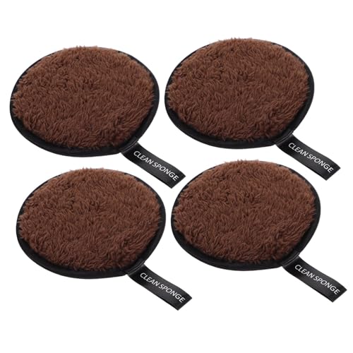 HAMPPLIES 4 STÜCKE Waschbare Makeup Powder Puff für Frauen Weiche Flauschige Abschminkpads zur Sanften Porentiefe Reinigung und Wiederverwendbaren Gesichtsreinigung Zartes Hautfreundliches von HAMPPLIES