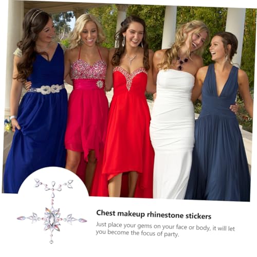 HAMPPLIES 4 Sätze Festival Brust Schmuck Aufkleber Strasssteine Acryl Rhinestone Körper Schmuck DIY für Halloween Party Kostüm Cosplay von HAMPPLIES