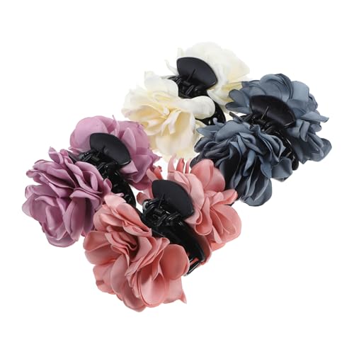 HAMPPLIES 4stücke Große Haarclips Für Frauen Mit Blumenmotiv Aus Blume Bogen Holz Clip Haarspange Robust Und Schlicht Für Hochzeit Party Gebrauch von HAMPPLIES