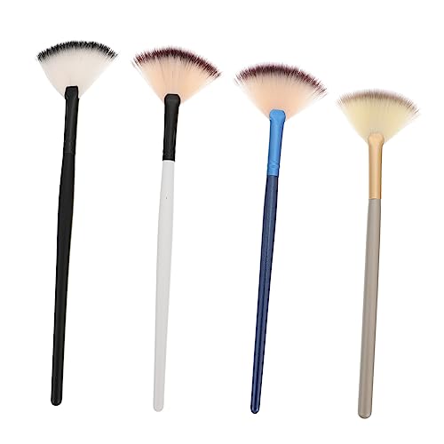 HAMPPLIES 4 Stück Fächerpinsel Teiliges Make Up für Gesichtsmaske Wiederverwendbar Leicht zu Reinigen für Hautpflege und Anwendung von Masken Verschiedenen Farben Champagner mit von HAMPPLIES