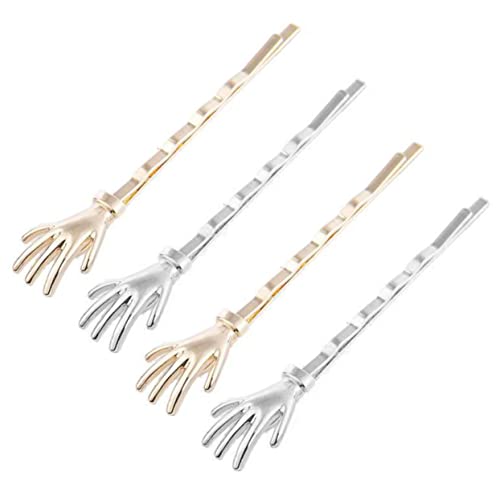 HAMPPLIES 4 Stück Gothic Haarnadeln Pack Hand Haarspangen aus Metall Dekorative Haarklammern für Damen Halloween Haaraccessoires in Gold und Silber von HAMPPLIES