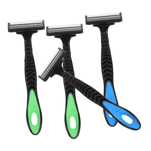 HAMPPLIES 4 Stück Rasiermesser für Männer Tragbares Haarentfernungsgerät für Gesicht Beine und Körper für Reisen und Empfindliche Haut von HAMPPLIES