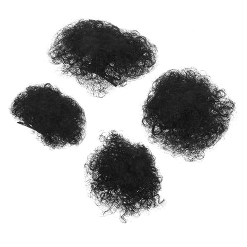 HAMPPLIES 4 Stück Teiliges Afro Haarteil für Mädchen Weiche Synthetische Locken Leichter Hautfreundlicher Dutt-haarclip für Party Kostüm und Festliche Anlässe bei Kleinkindern von HAMPPLIES
