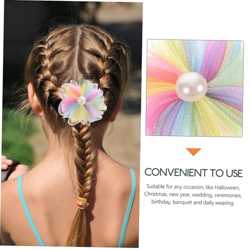 HAMPPLIES 4 Stück Teiliges Bunte Blumen Haarnadeln für Mädchen Kleine Haarspangen mit Perlen Niedliche Haaraccessoires für Vielseitig für Verschiedene Frisuren und Outfits Geschenkidee von HAMPPLIES