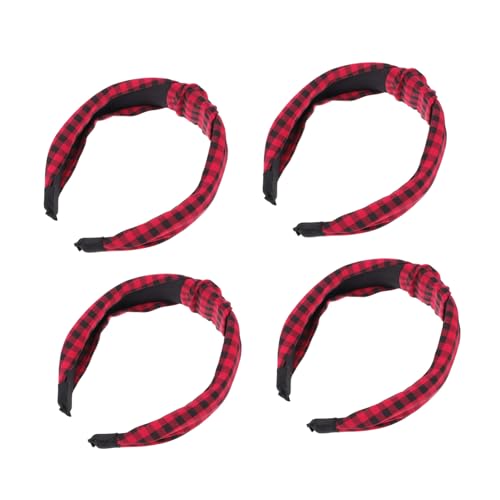 HAMPPLIES 4 Stück Teiliges Damen Haarband Haarreifen mit Elegantem Karomuster Leicht und Bequem Modisches Accessoire für Alltag und Besondere Anlässe Rotweinfarben HAMPPLIES 4 Stück Teiliges Damen Haarband Haarreifen mit Elegantem Karomuster Leicht und Bequem Modisches Accessoire für Alltag und Besondere Anlässe Rotweinfarben von HAMPPLIES