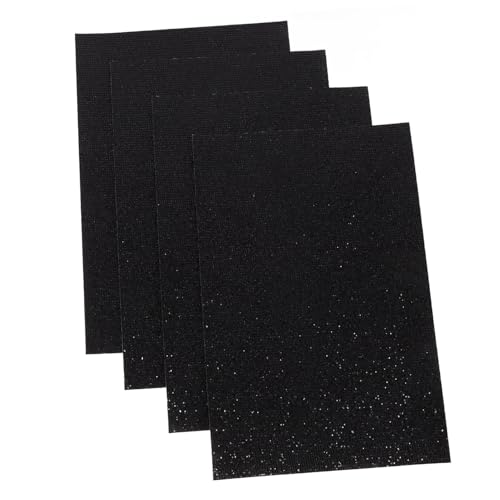 HAMPPLIES 4 Stück Teiliges Glitter Sticker PU Leder mit Regenbogen Muster Glänzende Kristallaufkleber für DIY Ohrringe Handwerk Taschen Handyhüllen Haarschmuck Weiches Material Vielseitig von HAMPPLIES